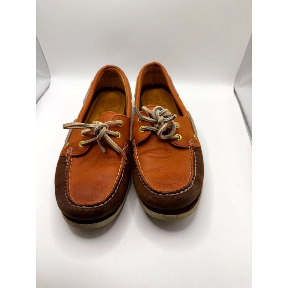 Sperry Gold Cup STS12848 Mens 8M Sneakers Rust Leather Moc Toe Casual Boat Shoes